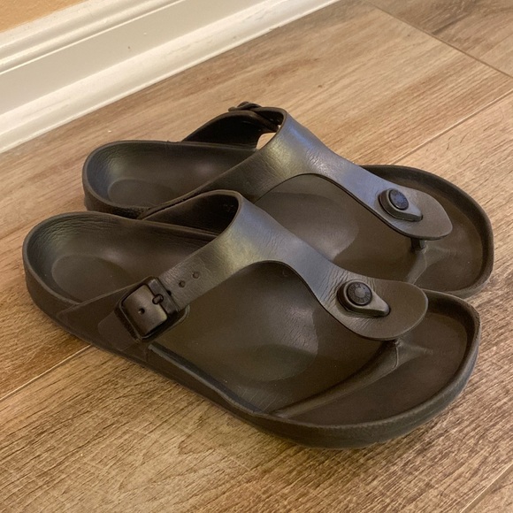 Birkenstock Shoes - Birkenstock 38 Gizeh Essentials EVA Thong Slide Sandals Dark Gray